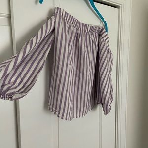 Express women’s off shoulder blouse top purple xs
